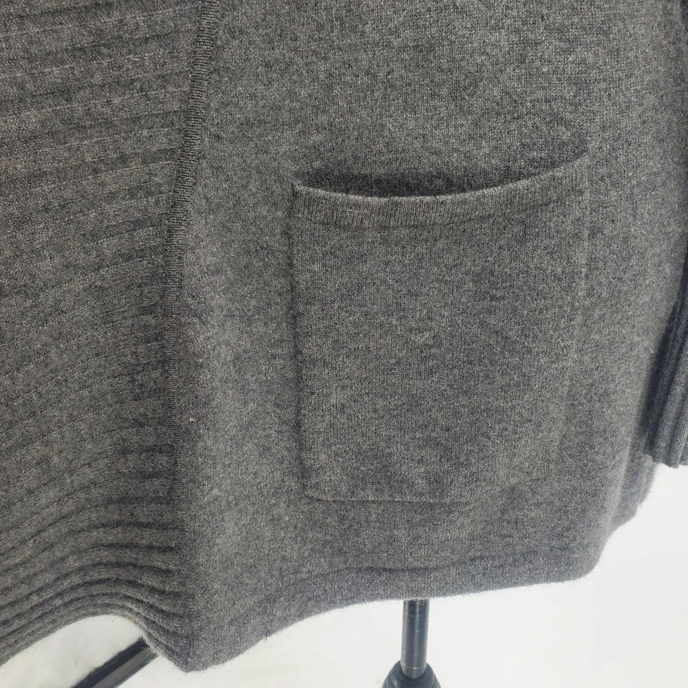 ♡ Scoop NYC Cashmere Gray Cardigan with Ribbed Shawl Collar Size Small - Picture 5 of 9